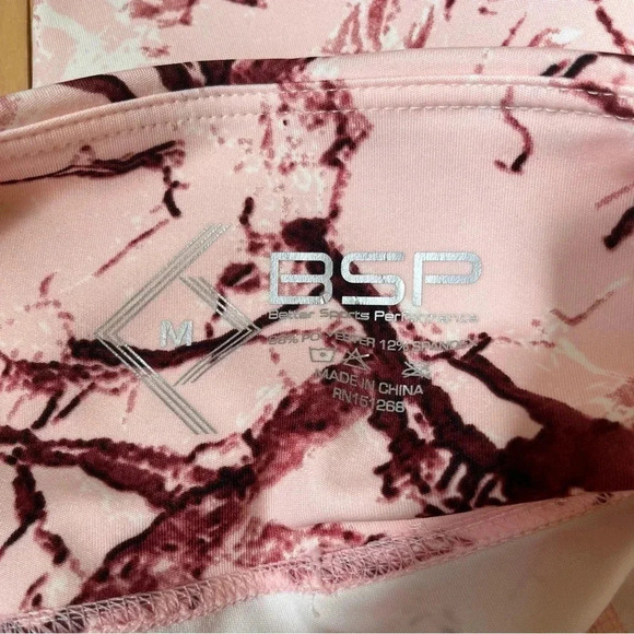 BSP Better Sports Performance Pink Camouflage Leggigns Woman’s Size Medium M - Picture 9 of 9